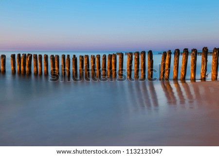 Similar – Foto Bild Stolpmünde, Ostsee in Polen mit Resten einer Kriegsmole