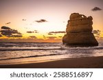 Sunset on the beach, at Gibson Steps beach, Great Ocean Road, Princetown, Victoria, Australia