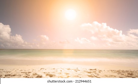 Sunset On The Beach. Minimalist Scene