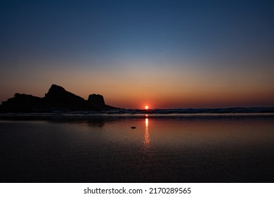 Sunset On A Beach In Portugal.
Blue Hour