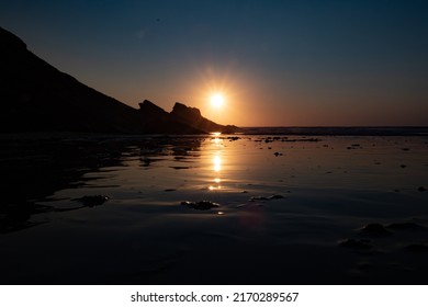 Sunset On A Beach In Portugal.
Blue Hour