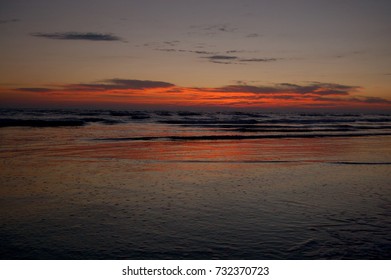 Sunset On The Beach In Puerto Arista, Chiapas, Mexico