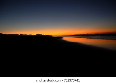 Sunset On The Beach In Puerto Arista, Chiapas, Mexico