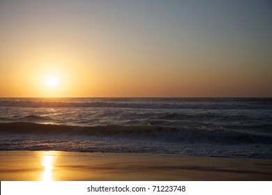 Sunset On The Beach In Saint Louis - Senegal