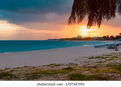 Sunset On The Beach Of Shoal Bay East Anguilla Island Caribbean Sea