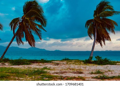 Sunset On The Beach Of Shoal Bay East Anguilla Island Caribbean Sea