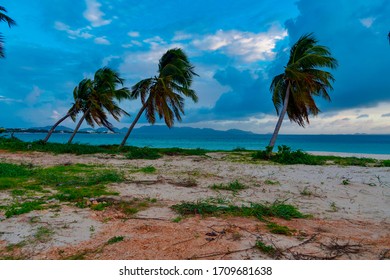 Sunset On The Beach Of Shoal Bay East Anguilla Island Caribbean Sea