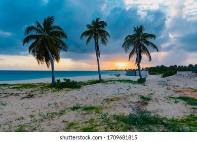 Sunset On The Beach Of Shoal Bay East Anguilla Island Caribbean Sea