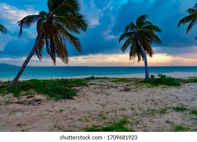 Sunset On The Beach Of Shoal Bay East Anguilla Island Caribbean Sea