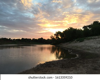 Sunset On Brazos River In Katy, Texas