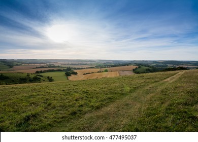Sunset On Butser Hill Outside Petersfield Stock Photo 477495037 ...