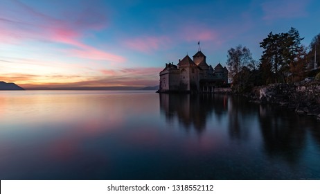 Sunset On The Chillon Castle