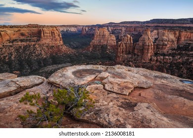 Sunset on the Cliffs of Colorado National Monument in Grand Junction, Colorado