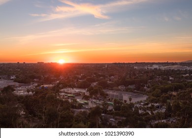 Sunset On Culver City, California, USA, December 2017