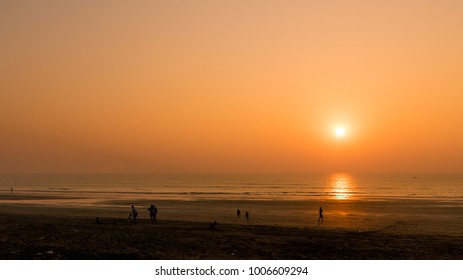 Sunset On Dahanu Beach, India