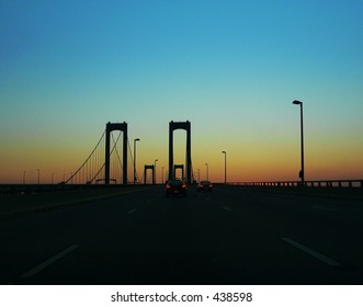 Sunset On Delaware Memorial Bridge