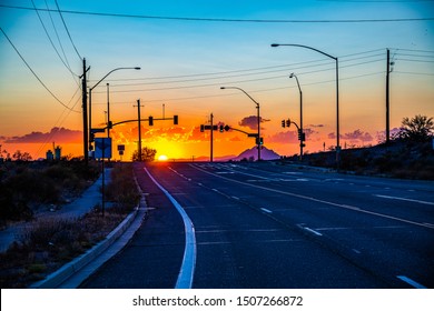 A Sunset On An East Mesa Arizona Street