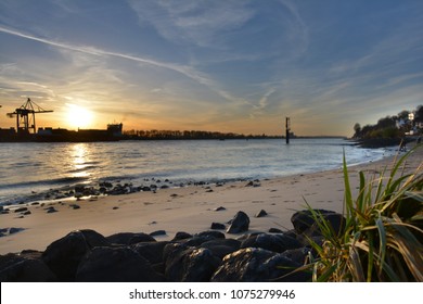 Sunset On The Elbe Beach (Germany)