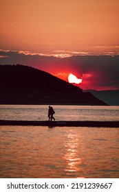 Sunset On Greek Island Of Thasos