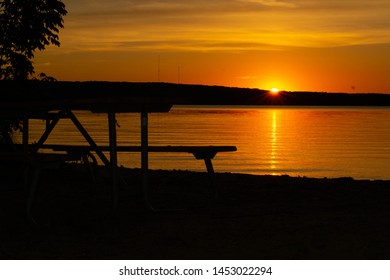 Sunset On Higgins Lake In Northern Michigan