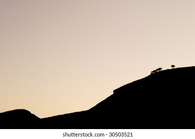 sunset on a hill