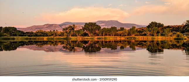 Sunset On A Lake - Palisade, Colorado