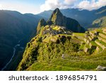 Sunset on Machu Picchu, the lost city of Inca - Peru.