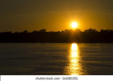 Sunset On The Mississippi River At Memphis