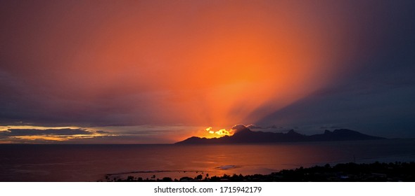 Sunset On Moorea Island, French Polynesia