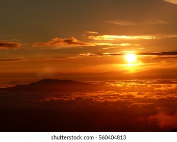 A Sunset On Mount Kea. Big Island , Hawaii