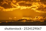Sunset on a mountain at the edge of the forest. Sonnenuntergang auf einem Berg am Waldrand.