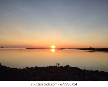 Sunset On Nallikari Oulu, Finland