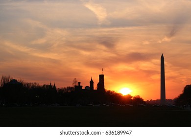 Sunset On The National Mall, Washington, DC