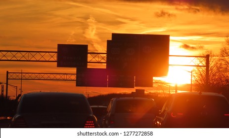 Sunset On The New Jersey Turnpike