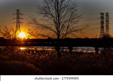 Sunset On New Jersey Turnpike