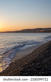 Sunset On Nice Beach In Winter