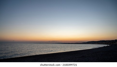 Sunset On Nice Beach In Winter