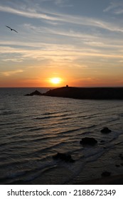 Sunset On The Ocean At The Wild Coast In Quiberon