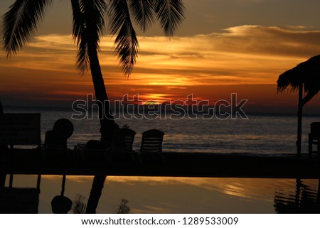 sunset on pankor Island maleisie Stockfoto © 