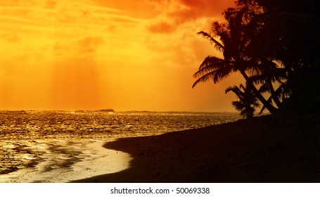 Sunset On Rarotonga, Cook Islands