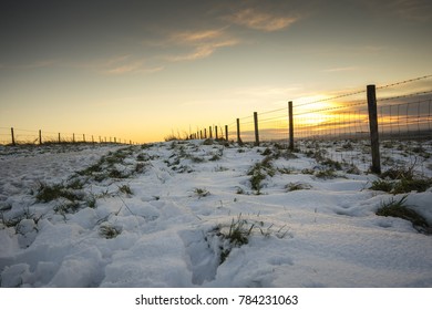 Sunset On The Ridgeway Path, Swindon, Wiltshire, Uk
