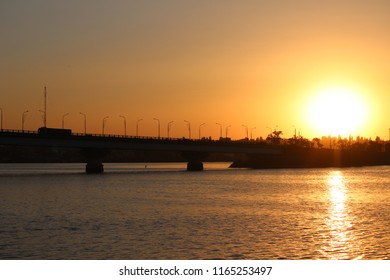 sunset on the river