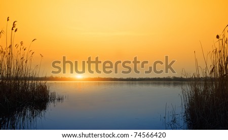 sunset on the river