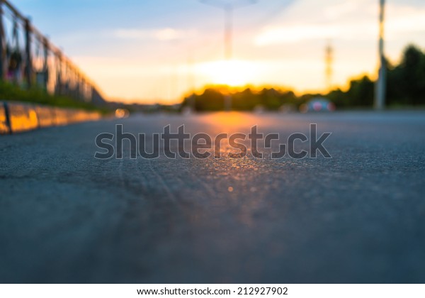 Sunset on the\
road