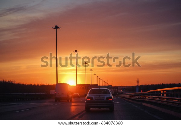 Sunset on the road\
