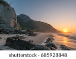 sunset on rockbeach