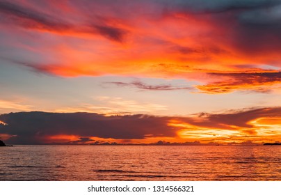 sunset on the sea, golden hour on the sea. Twilight sunset - Shutterstock ID 1314566321
