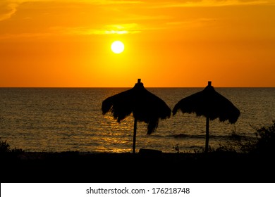 Sunset On The Sea On The Yucatan Peninsula