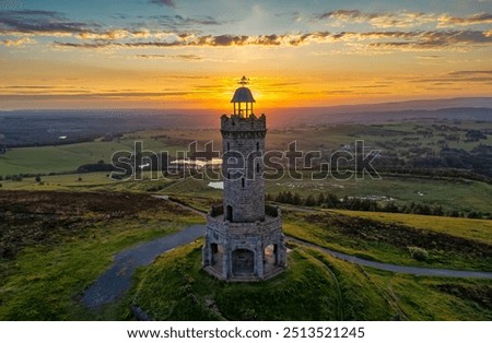 Sunset on Summer Solstice Over Darwen Tower, Lancashire