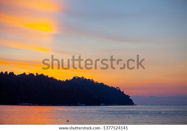 Sunset On Teluk Nipah Beach Pulau Stock Photo Edit Now 1377524141